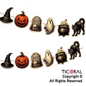 HALLOWEEN BANDERIN CRIATURAS DE TERROR
